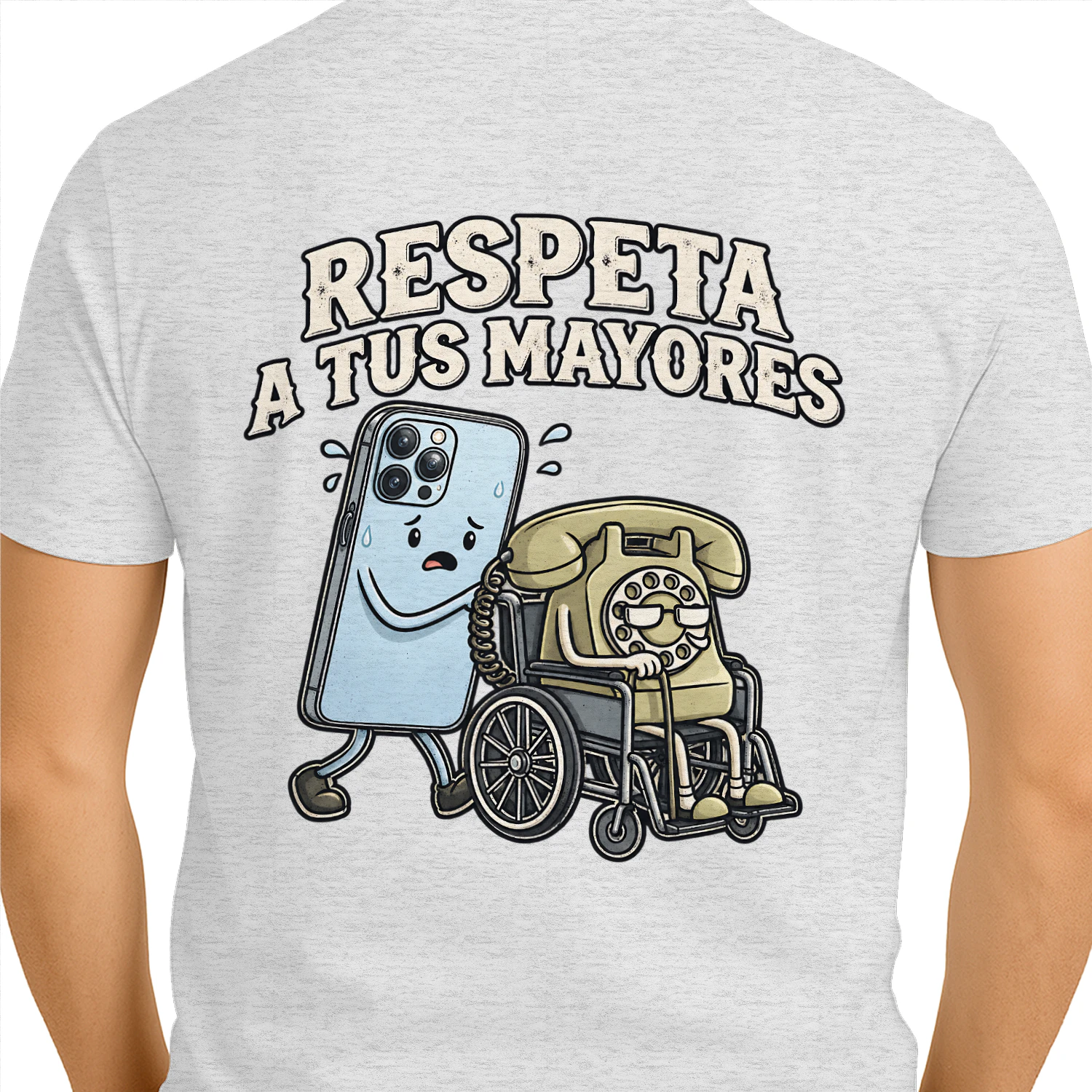 Respeta a tus mayores – Camiseta divertida de teléfonos vintage