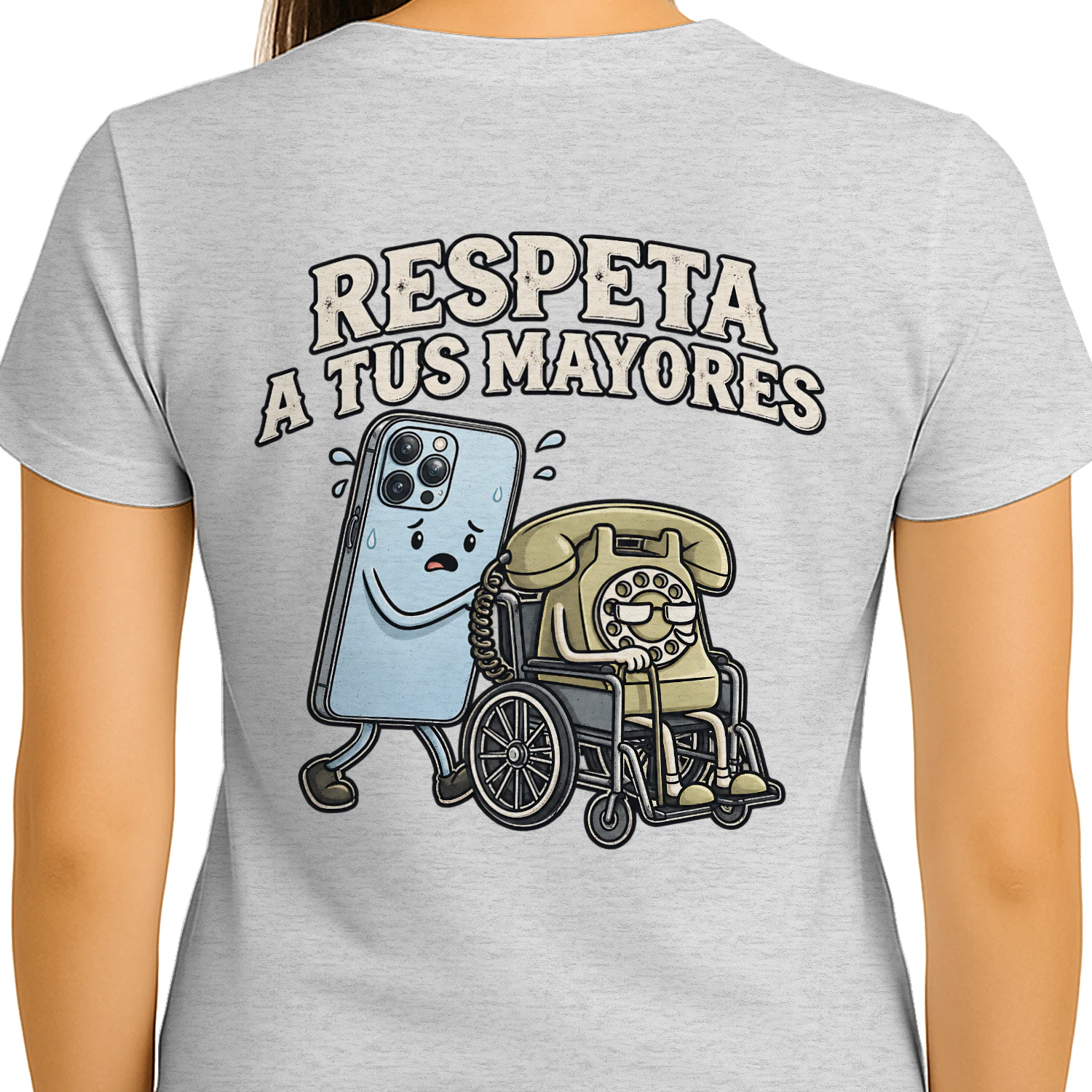 Respeta a tus mayores – Camiseta divertida de teléfonos vintage