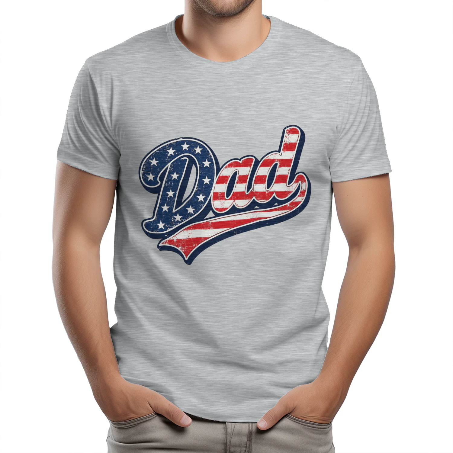 Patriotic Dad American Flag Vintage Father Design