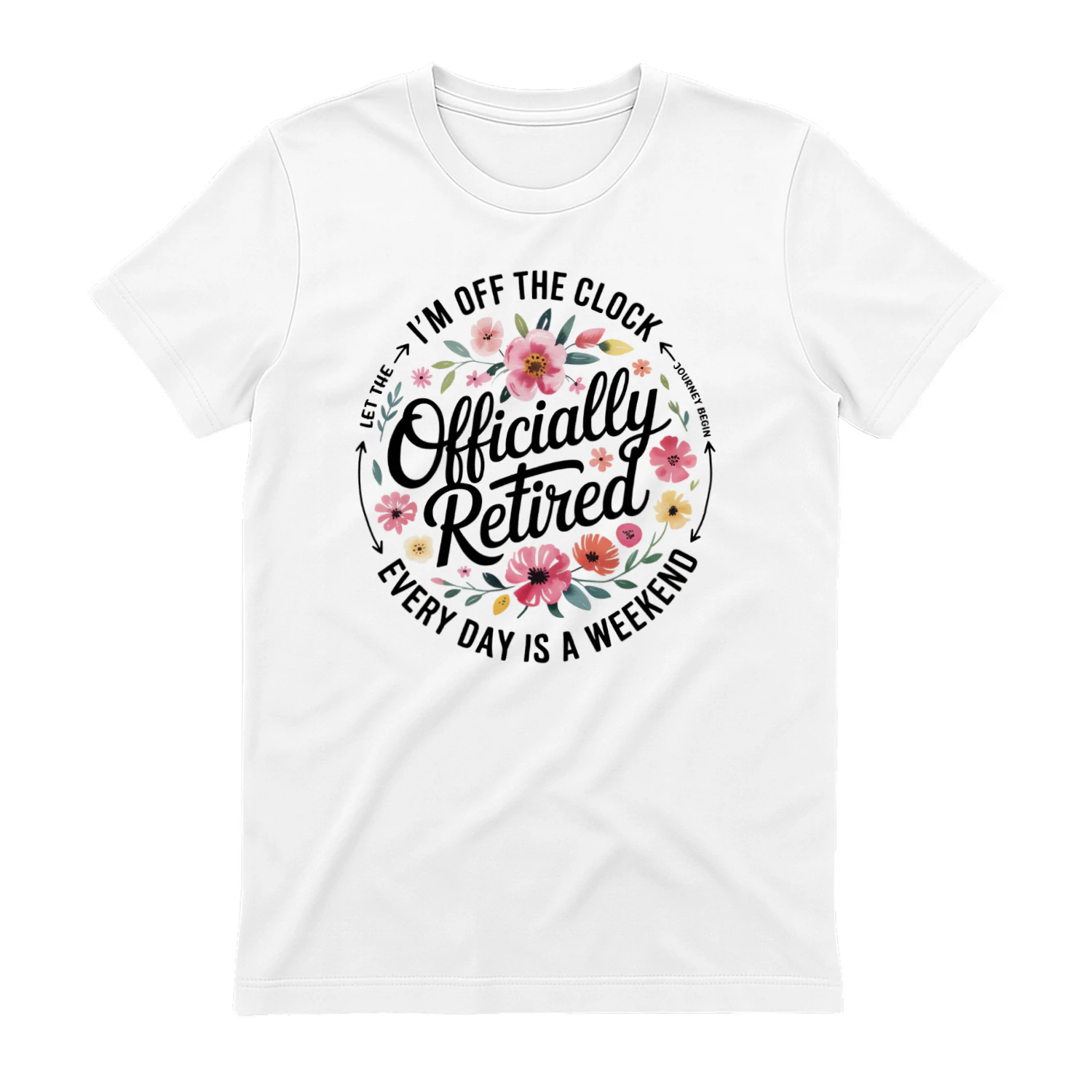 Officially Retired Floral Vintage Retirement T-Shirt