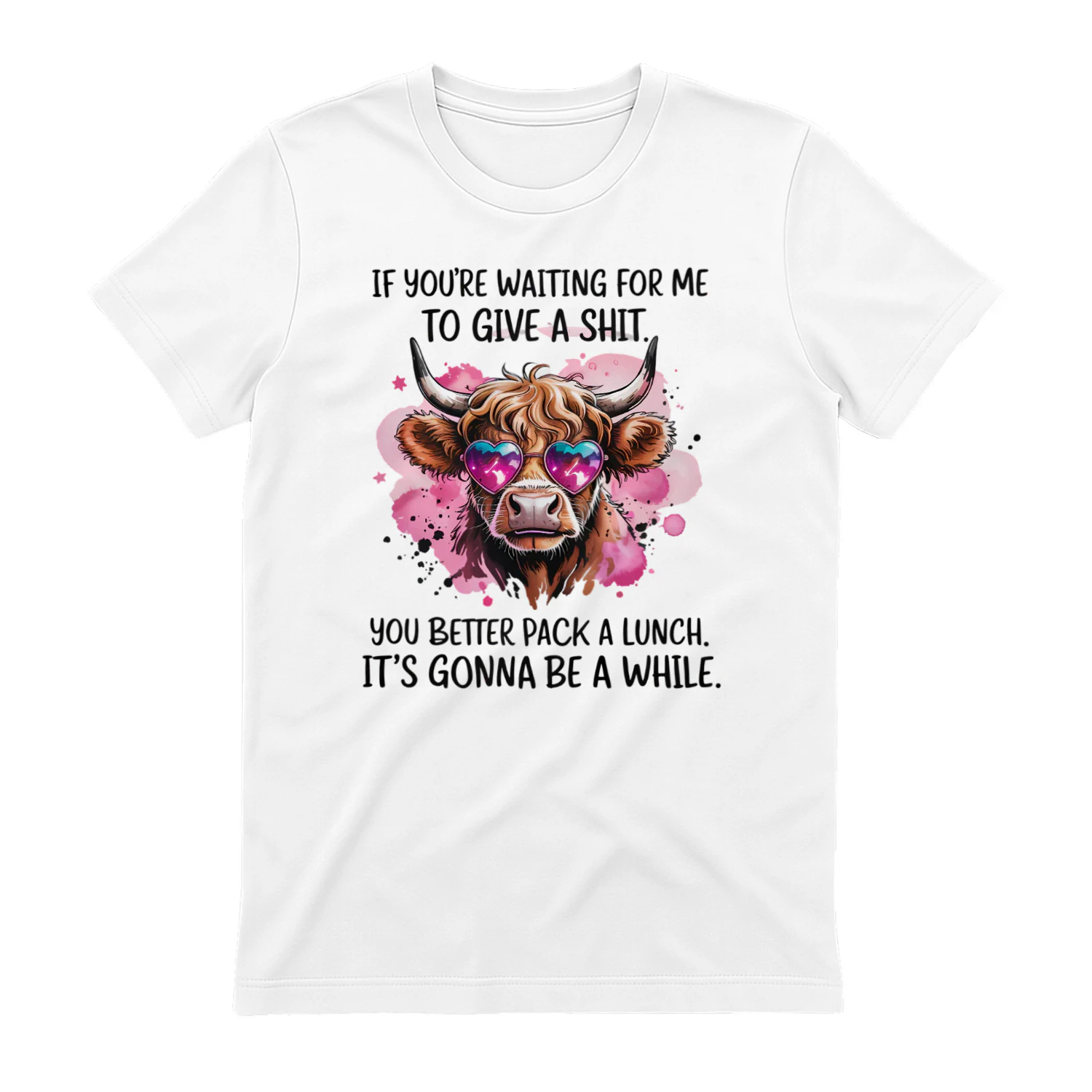 Funny Highland Cow Sarcastic Quote Design