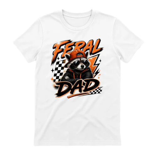 Feral Dad Raccoon Retro Racing