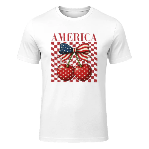 Patriotic America Cherry Bow