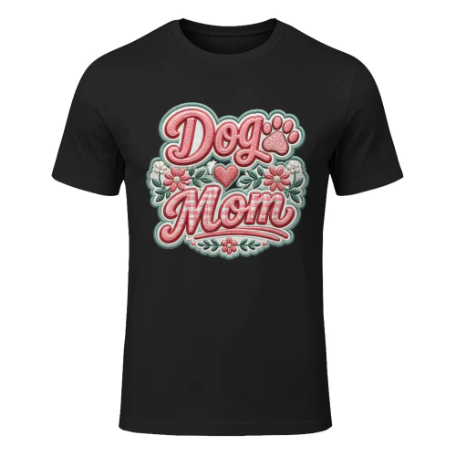 Floral Embroidered Dog Mom