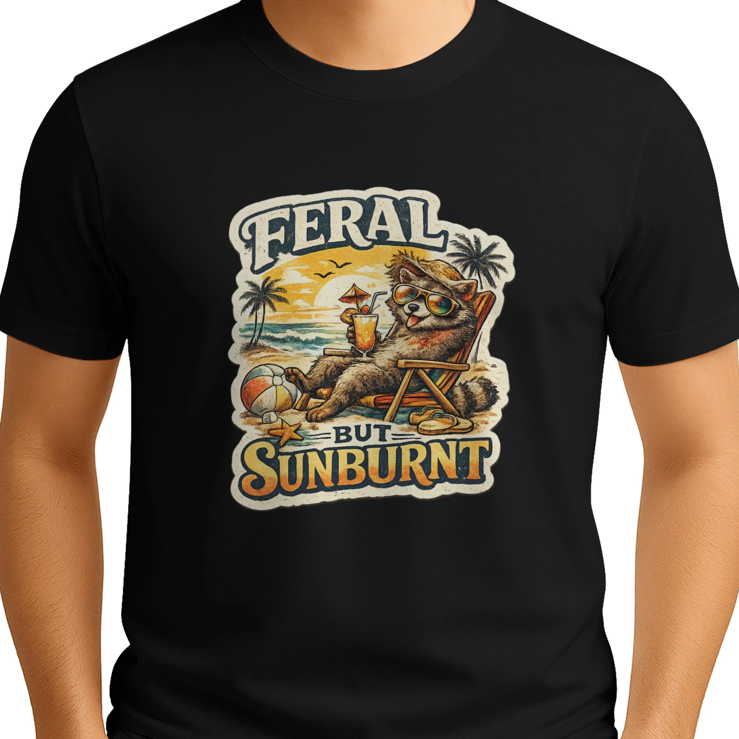 Feral But Sunburnt Raccoon Shirt