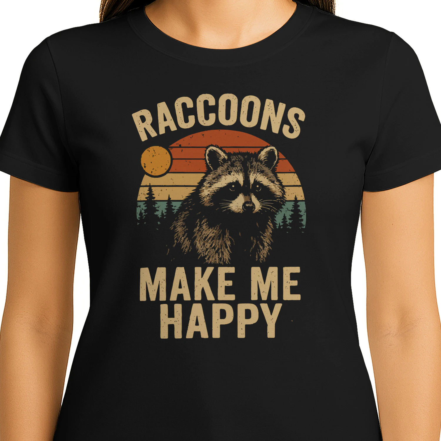 Raccoon Make Me Happy Vintage Shirt