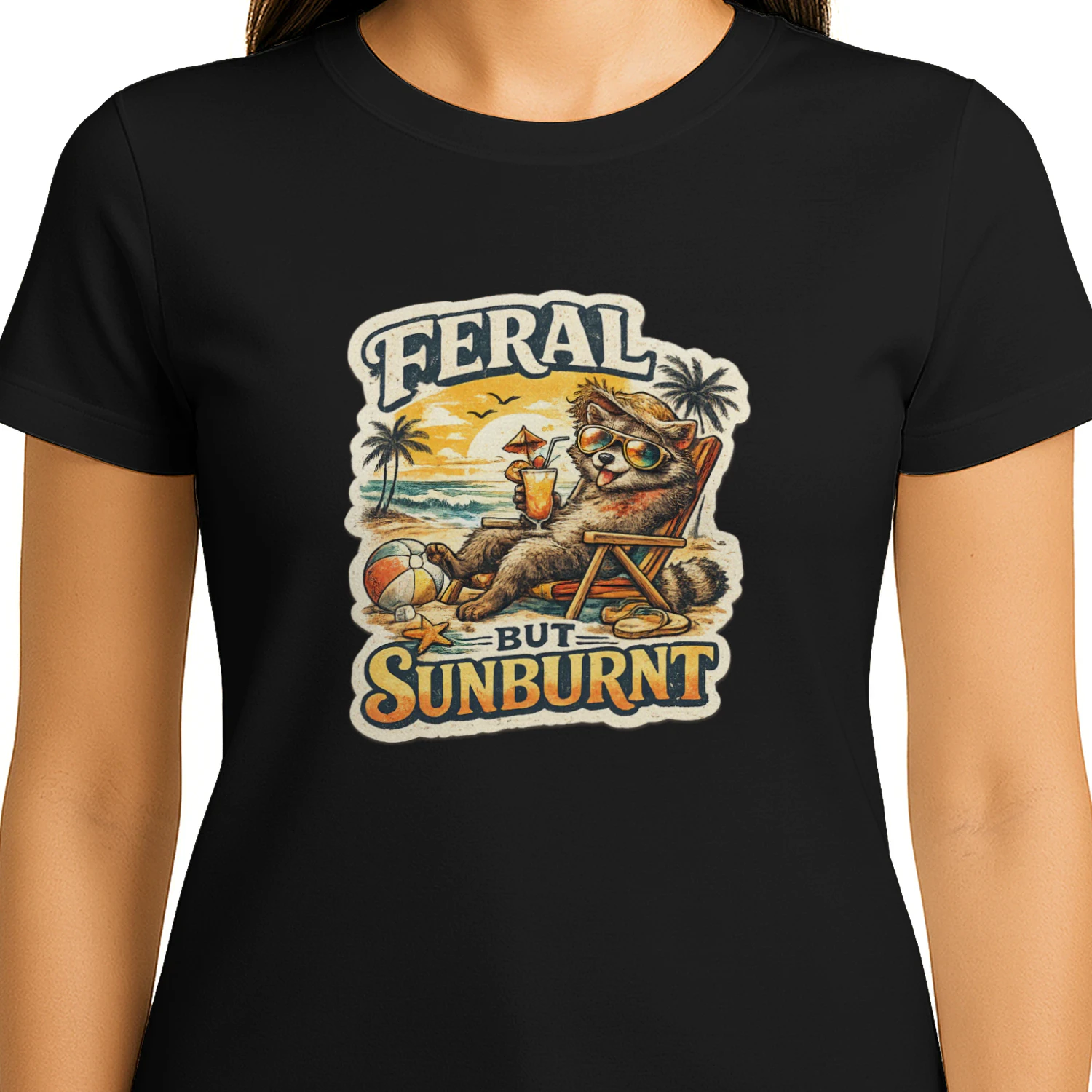 Feral But Sunburnt Raccoon Shirt