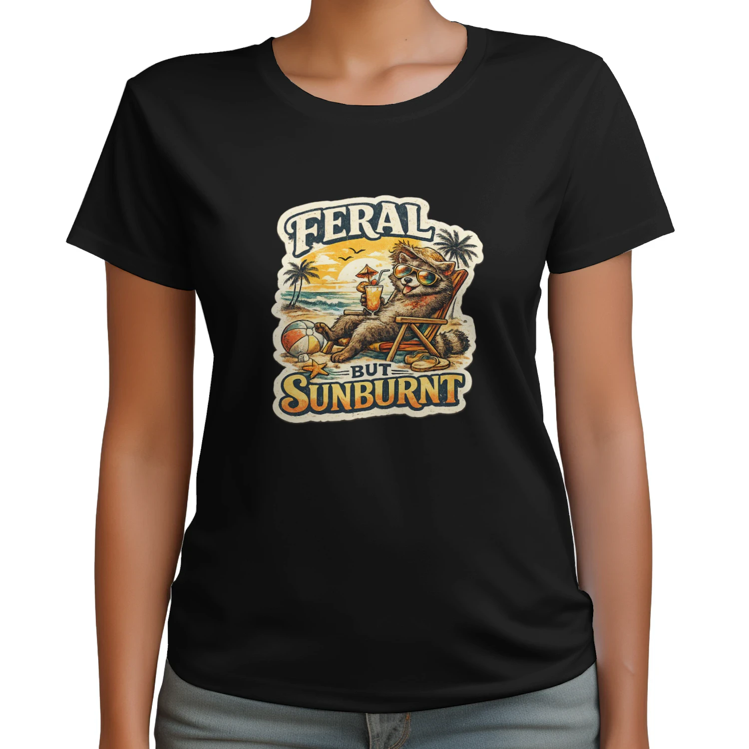 Feral But Sunburnt Raccoon Shirt