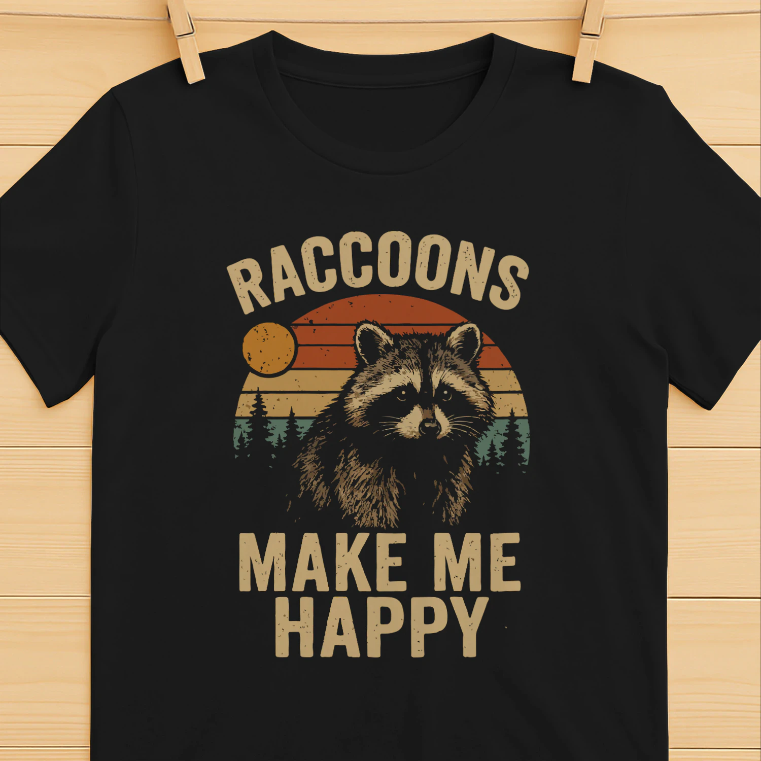 Raccoon Make Me Happy Vintage Shirt