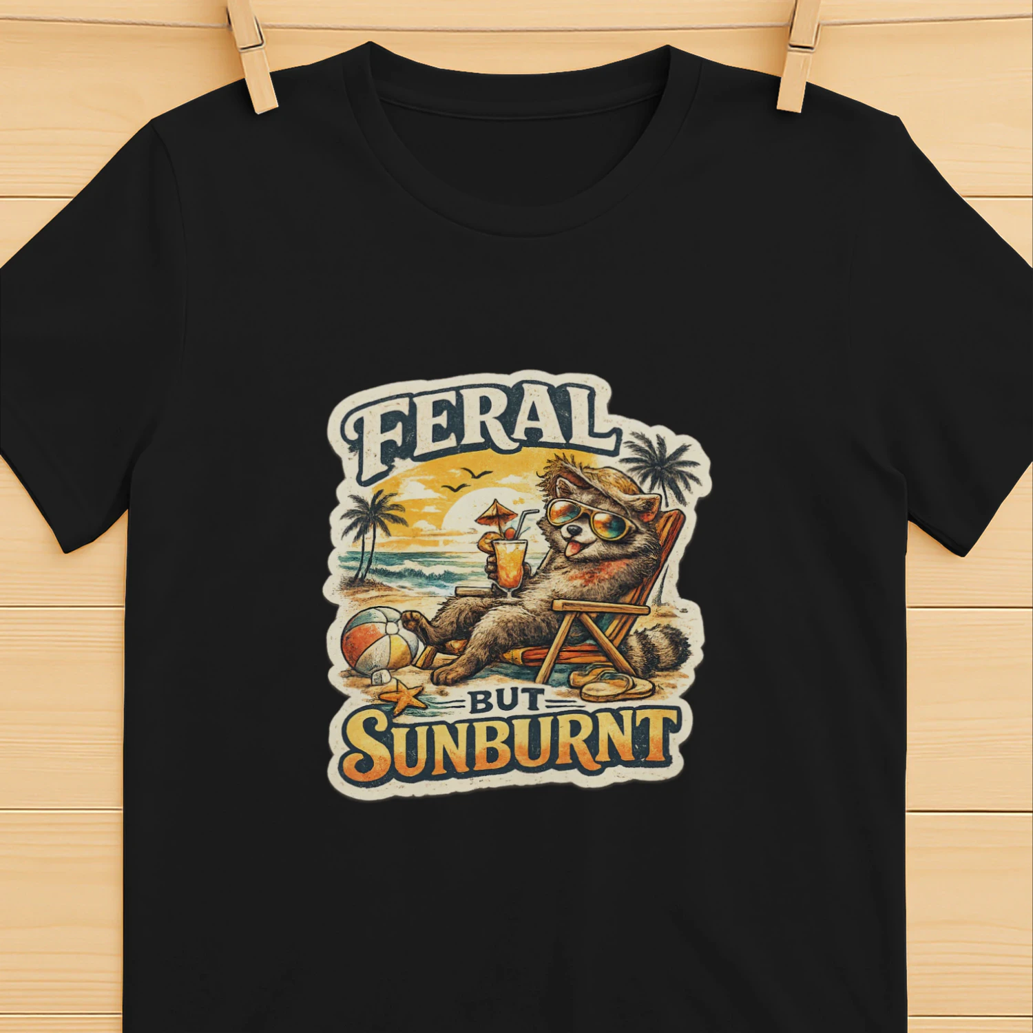 Feral But Sunburnt Raccoon Shirt