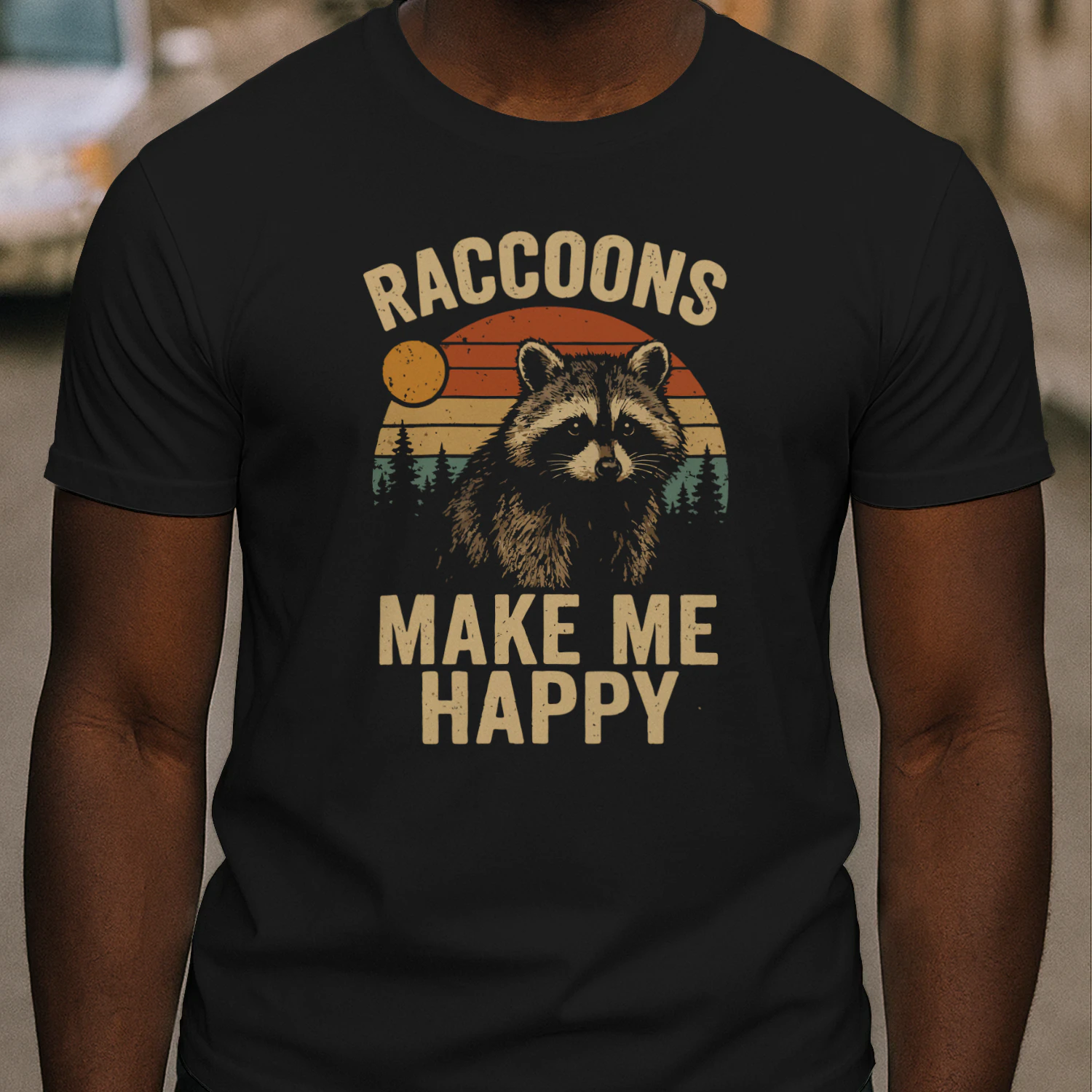 Raccoon Make Me Happy Vintage Shirt