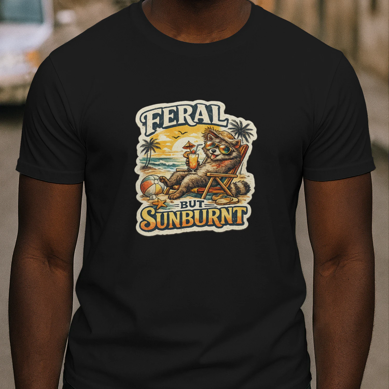 Feral But Sunburnt Raccoon Shirt