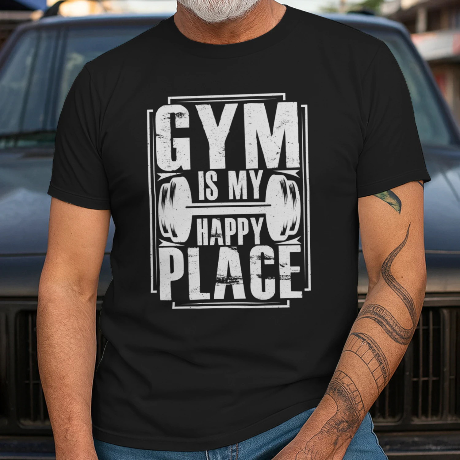 Gym Is My Happy Place Fitness Graphic T-Shirt