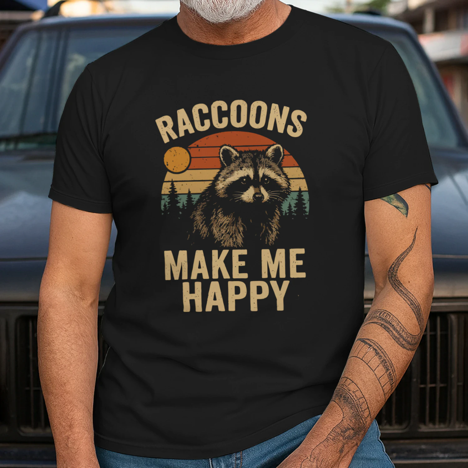 Raccoon Make Me Happy Vintage Shirt