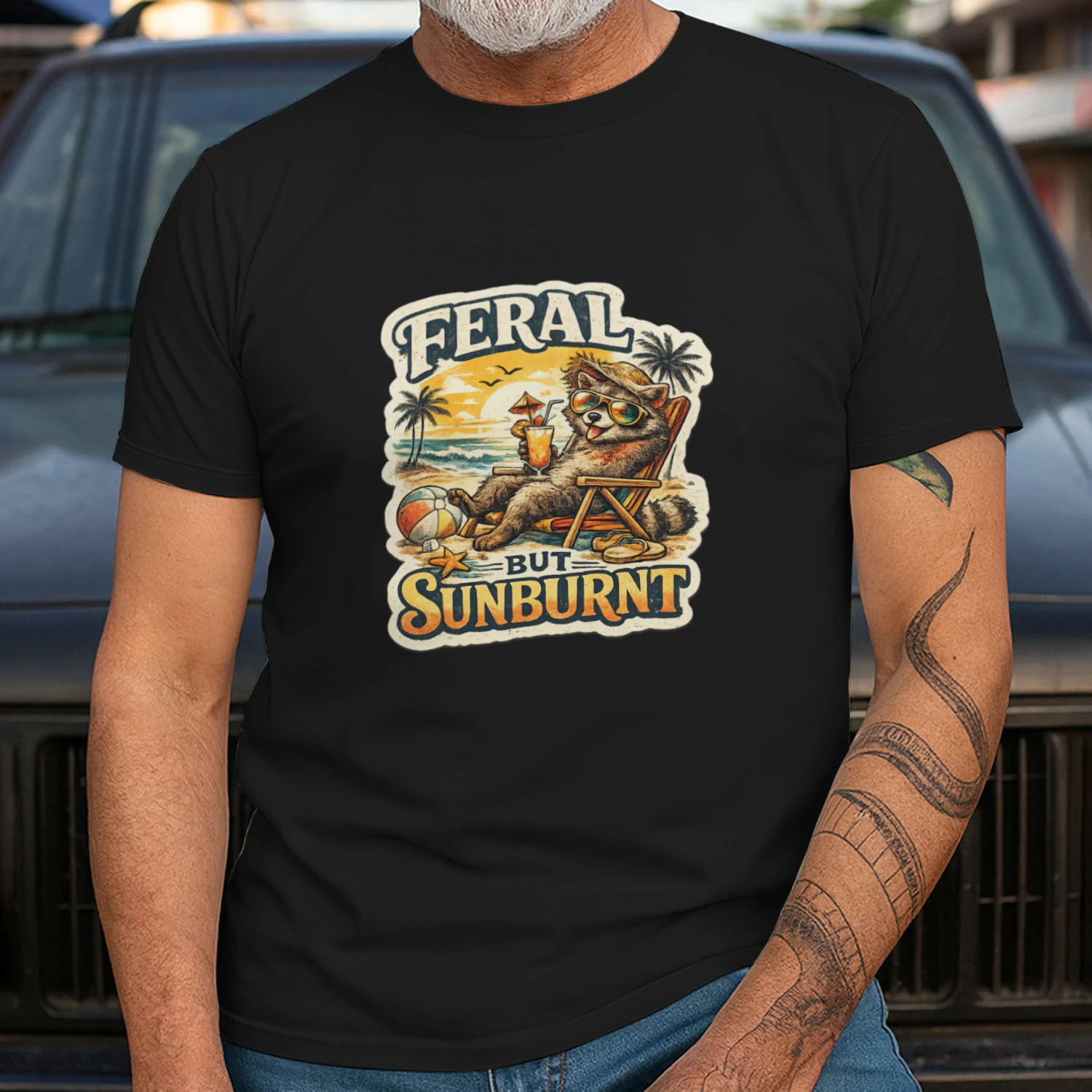 Feral But Sunburnt Raccoon Shirt