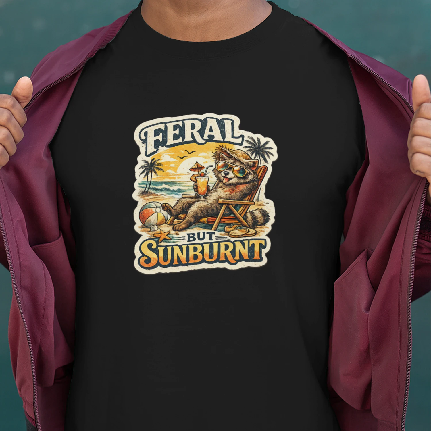 Feral But Sunburnt Raccoon Shirt