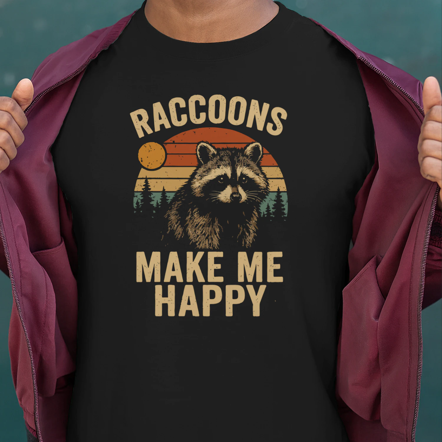 Raccoon Make Me Happy Vintage Shirt