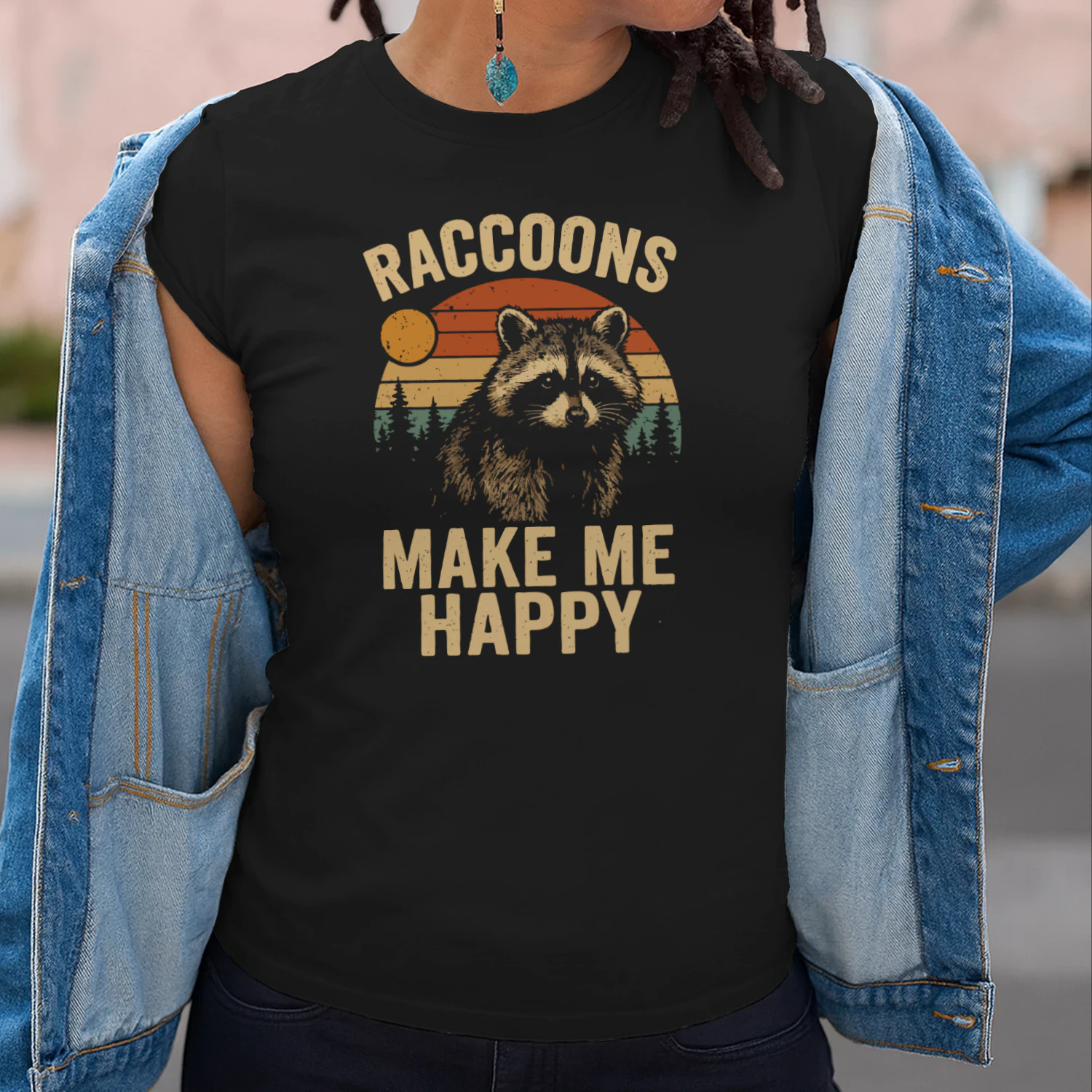 Raccoon Make Me Happy Vintage Shirt