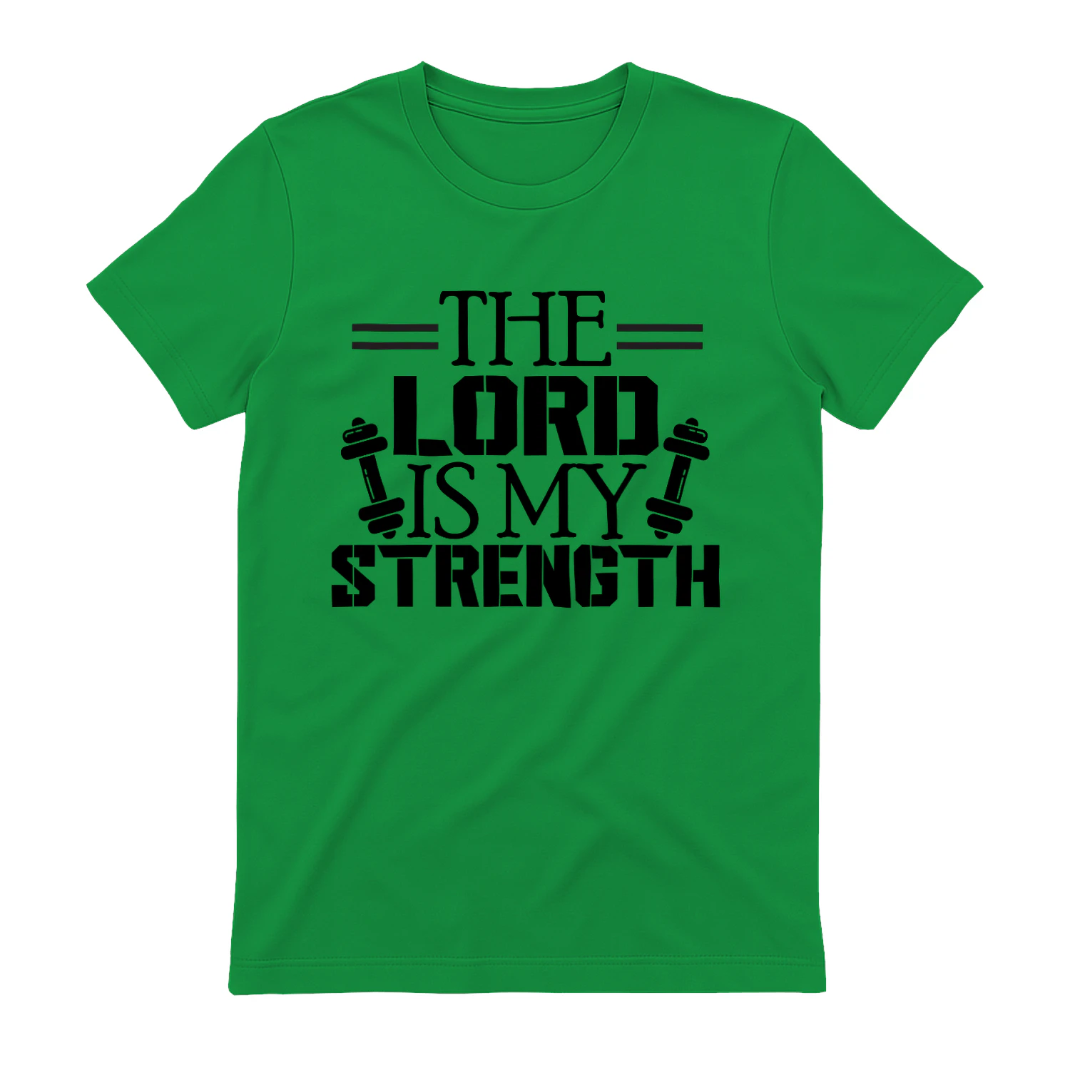 The Lord Is My Strength Christian Fitness Graphic T-Shirt