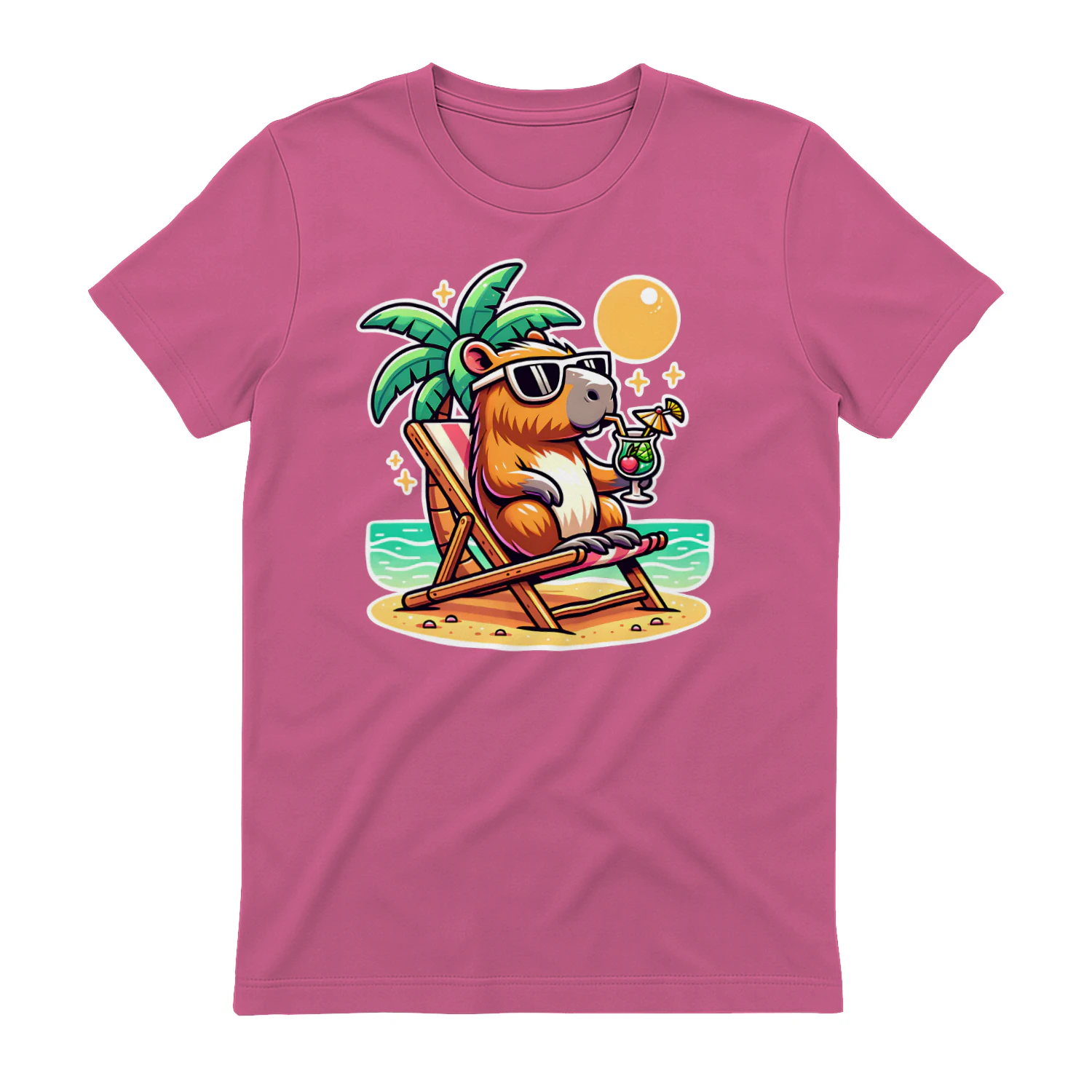 Vacation Capybara Cute Beach Summer Cocktail Design