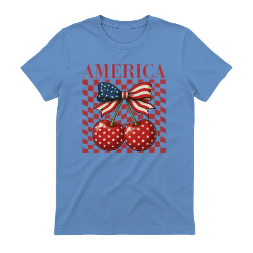 Patriotic America Cherry Bow