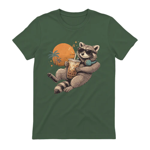 Chill Raccoon Boba Sunset