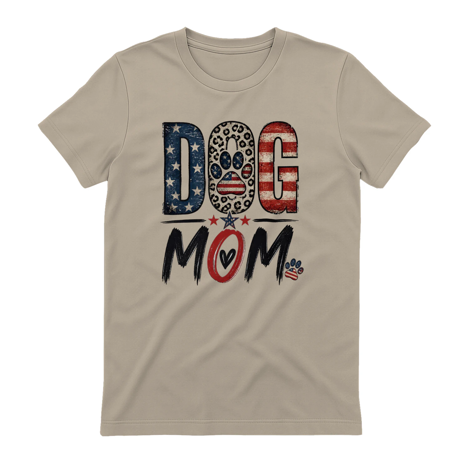 Patriotic Dog Mom American Flag Paw Print Design