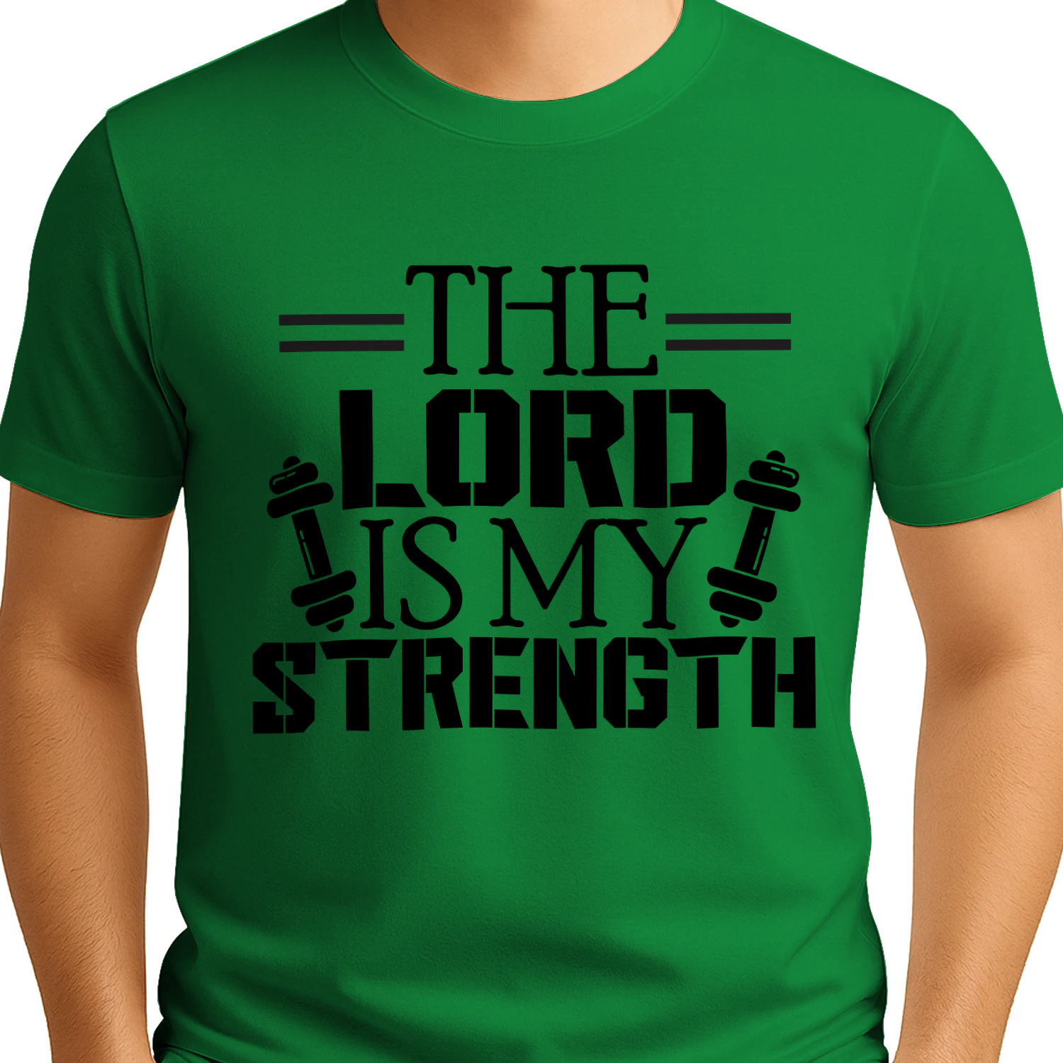 The Lord Is My Strength Christian Fitness Graphic T-Shirt