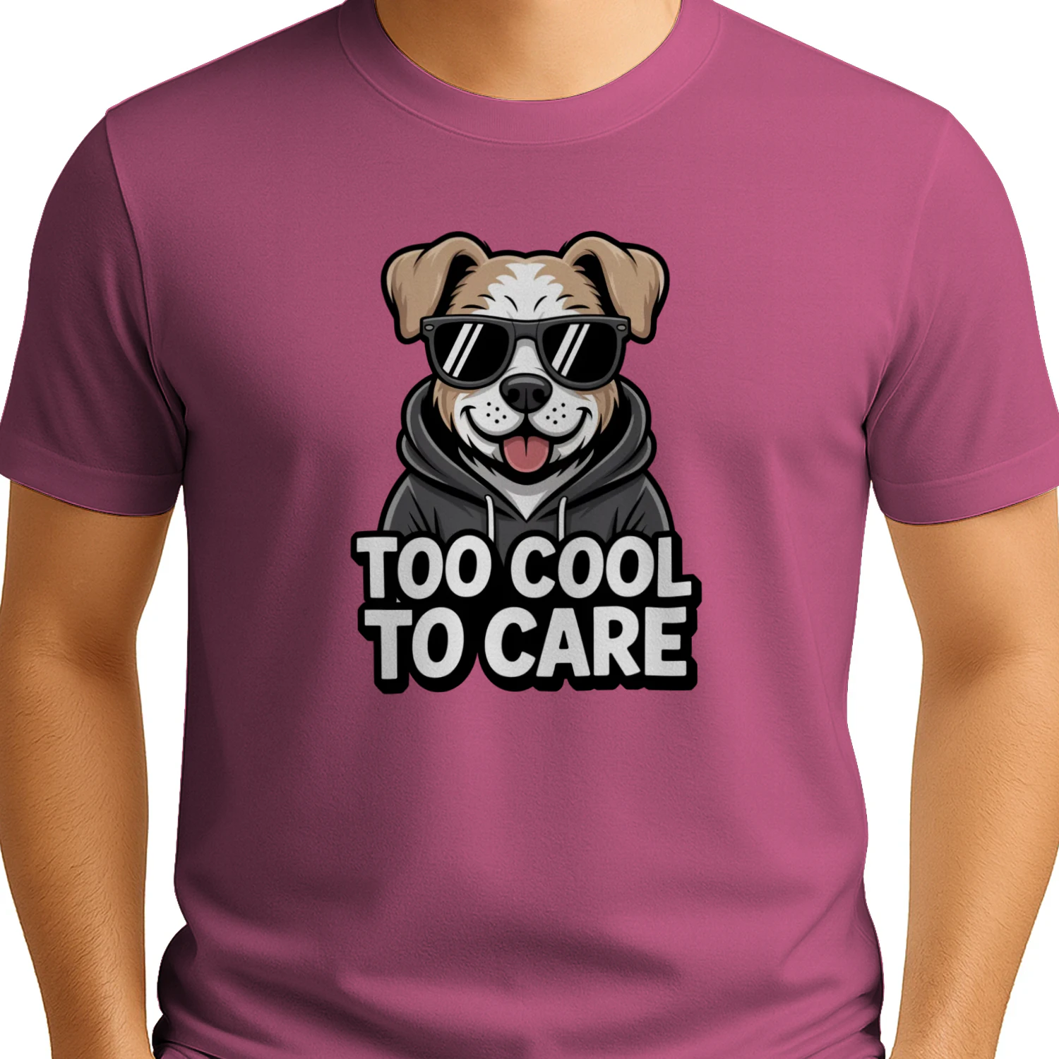 Too Cool to Care Funny Dog Design