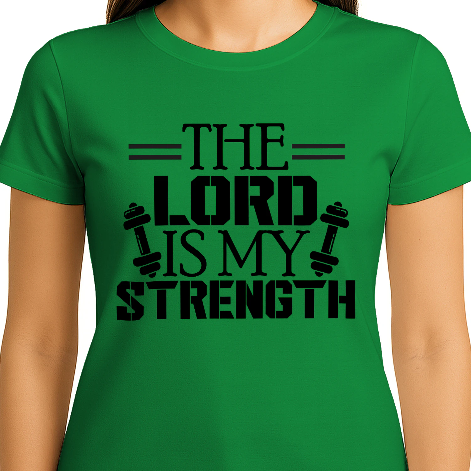 The Lord Is My Strength Christian Fitness Graphic T-Shirt