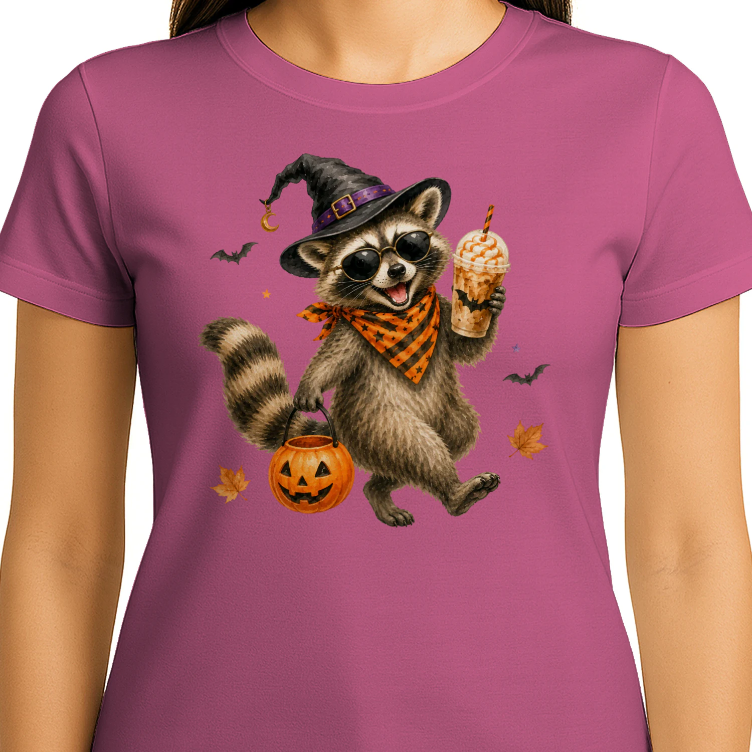Halloween Raccoon Pumpkin Costume Shirt