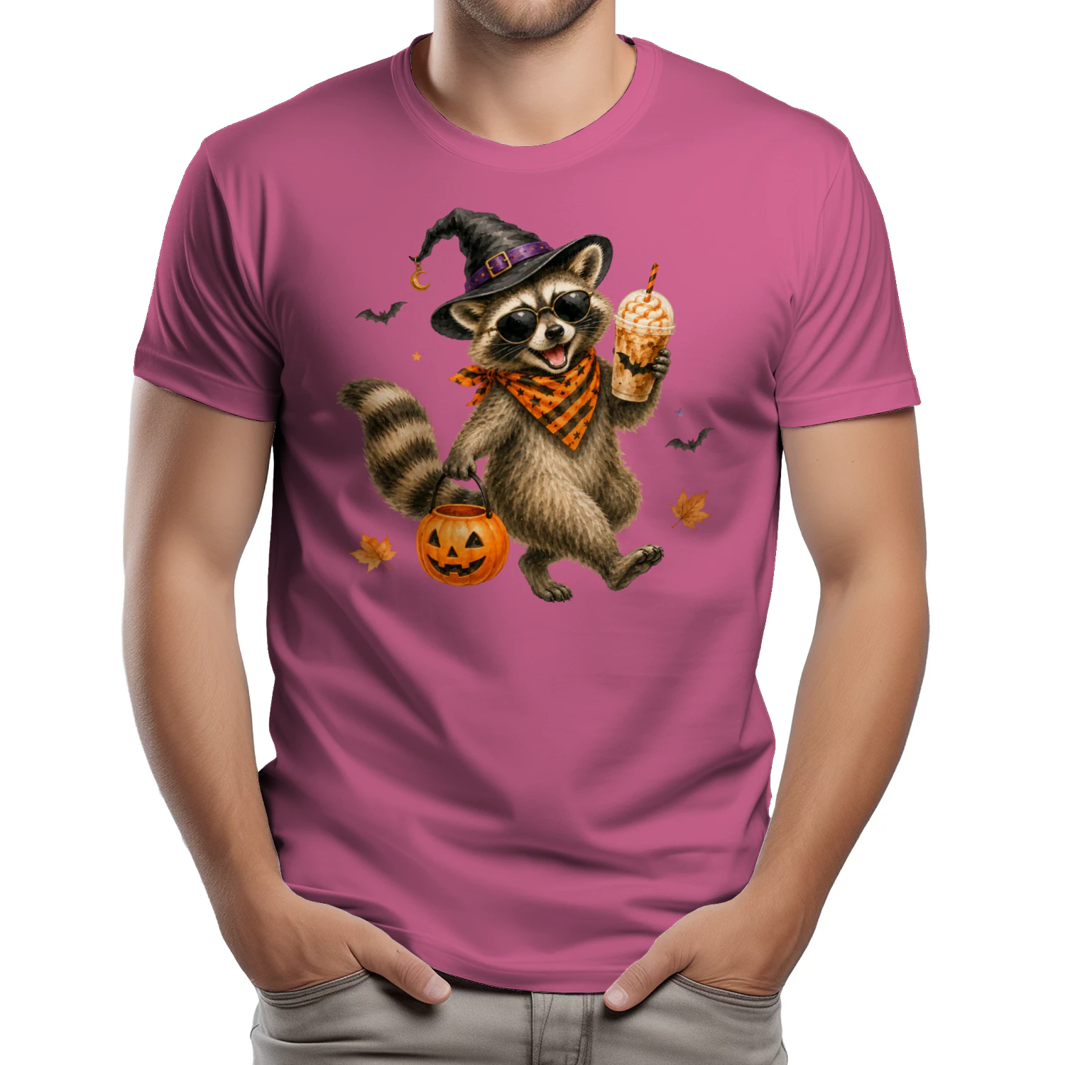 Halloween Raccoon Pumpkin Costume Shirt