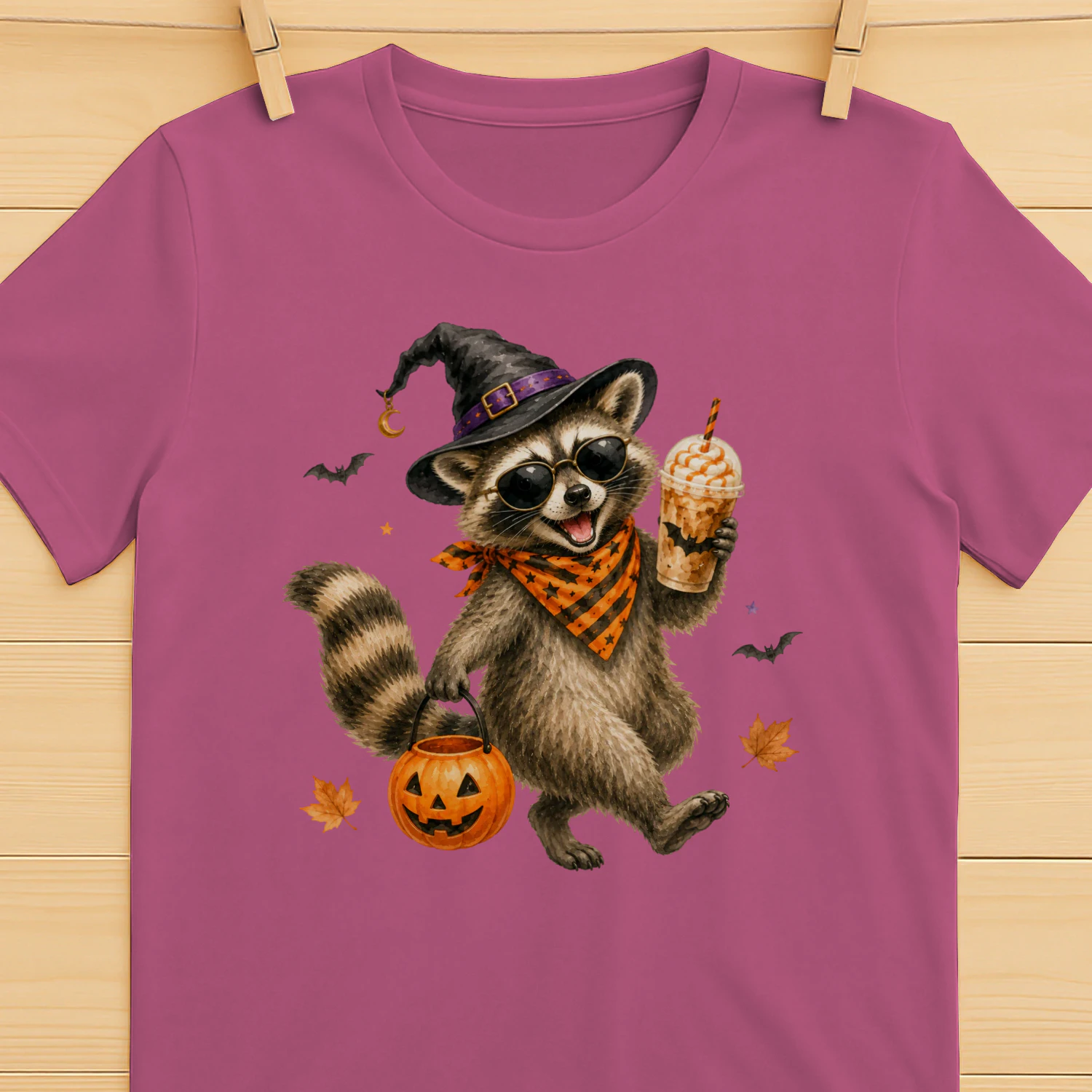 Halloween Raccoon Pumpkin Costume Shirt