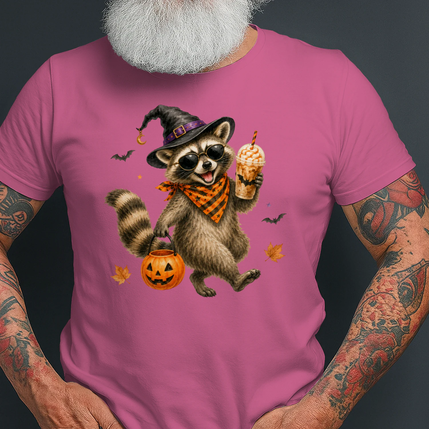 Halloween Raccoon Pumpkin Costume Shirt