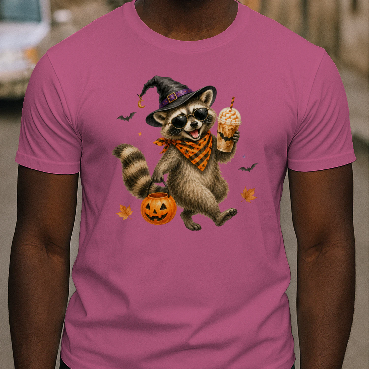Halloween Raccoon Pumpkin Costume Shirt