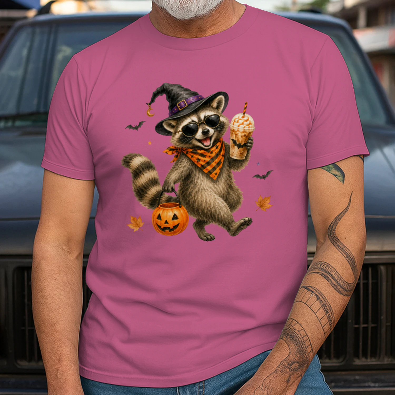 Halloween Raccoon Pumpkin Costume Shirt