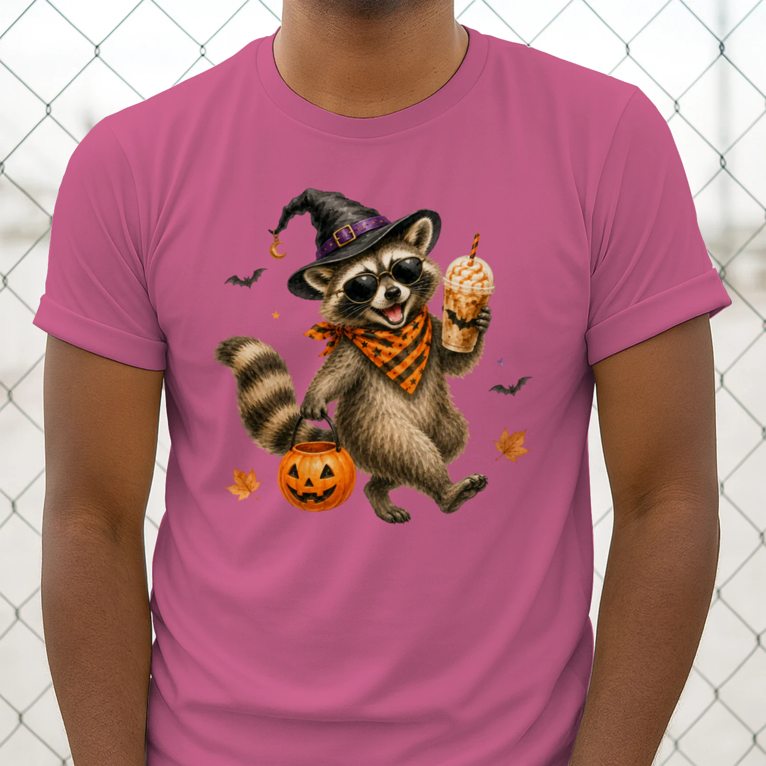 Halloween Raccoon Pumpkin Costume Shirt