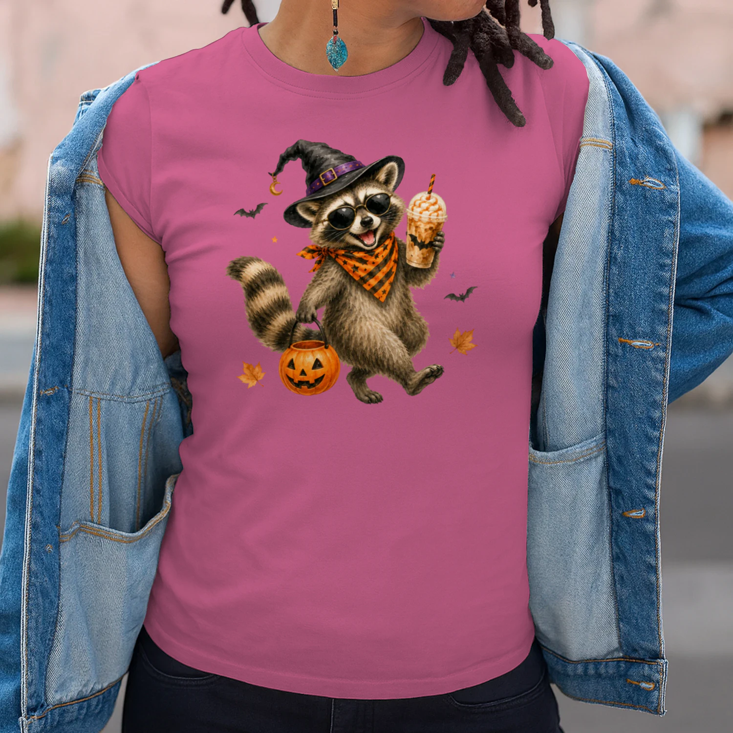 Halloween Raccoon Pumpkin Costume Shirt
