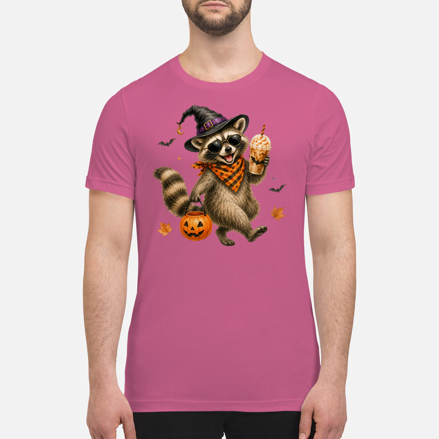 Halloween Raccoon Pumpkin Costume Shirt