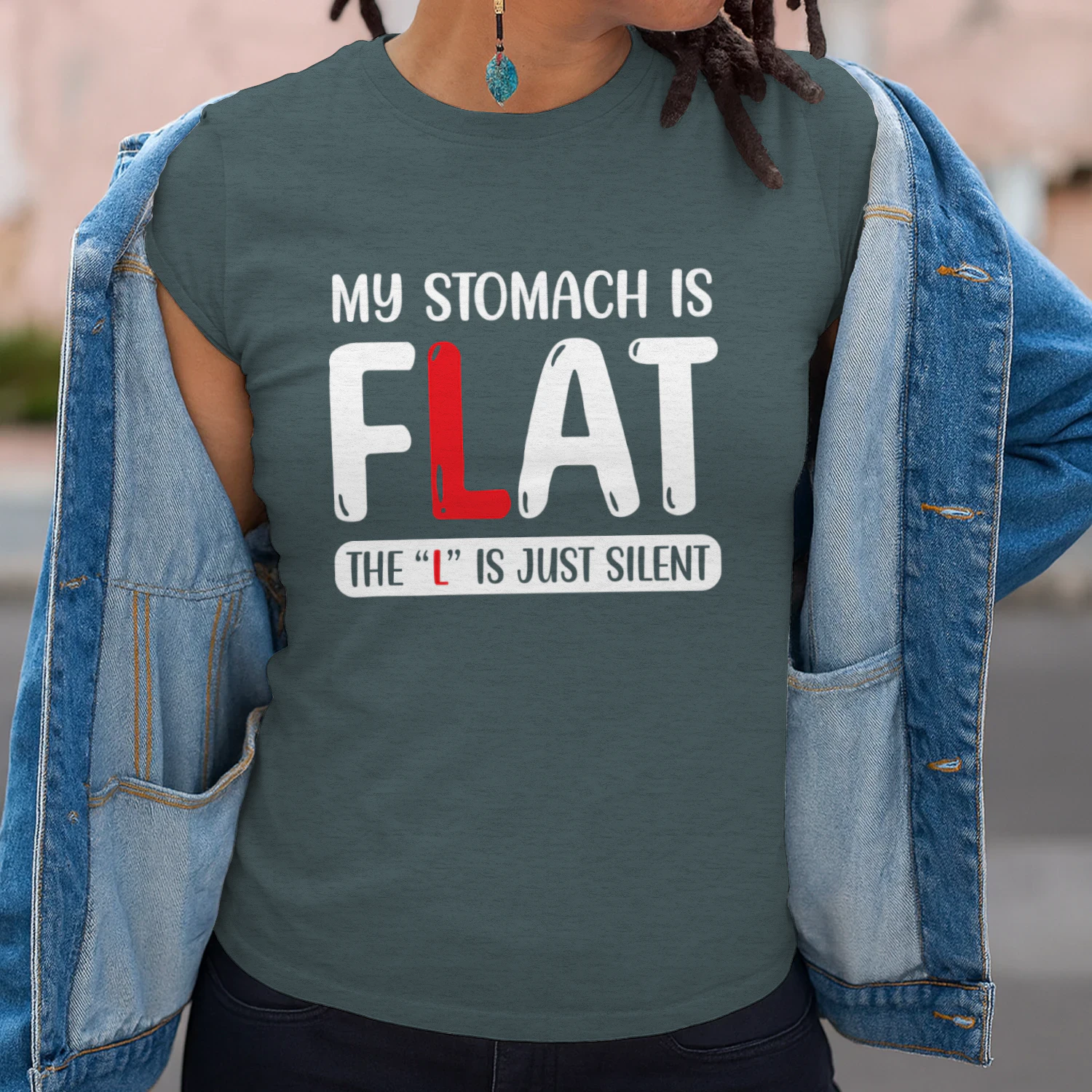 My Stomach Is Flat The L Is Silent Graphic T-Shirt