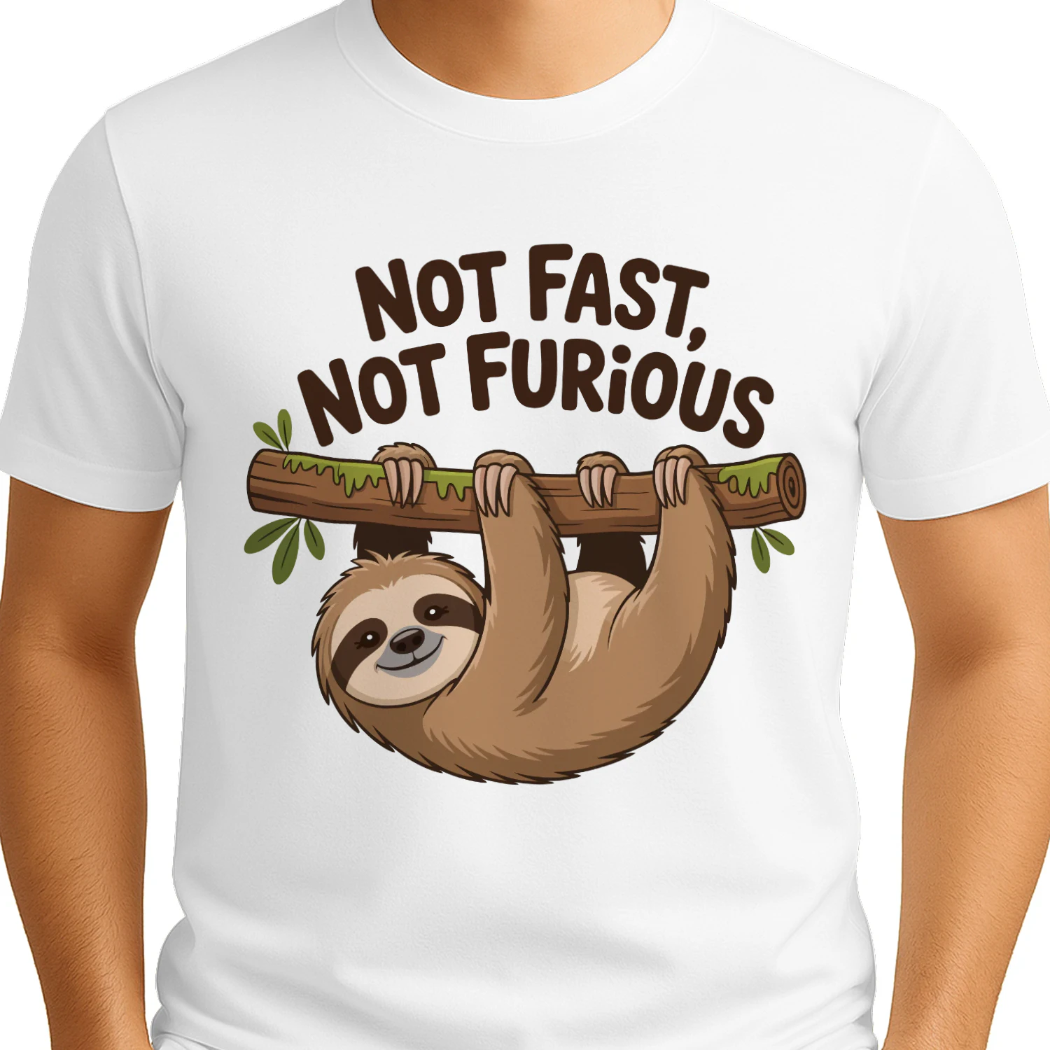 Not Fast, Not Furious Cute Sloth Funny Quote