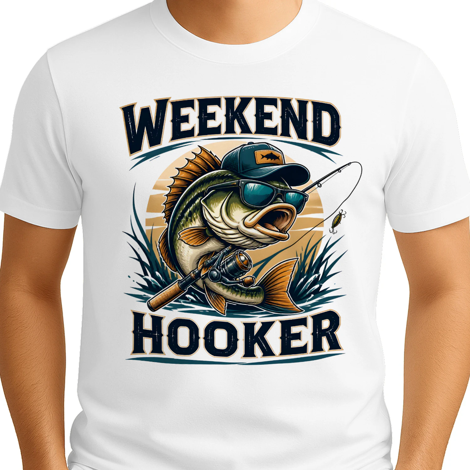 Weekend Hooker Funny Bass Fishing Design
