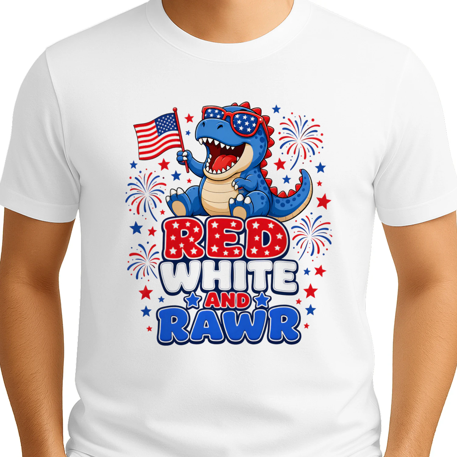 Red White and Rawr Fourth of July Dinosaur