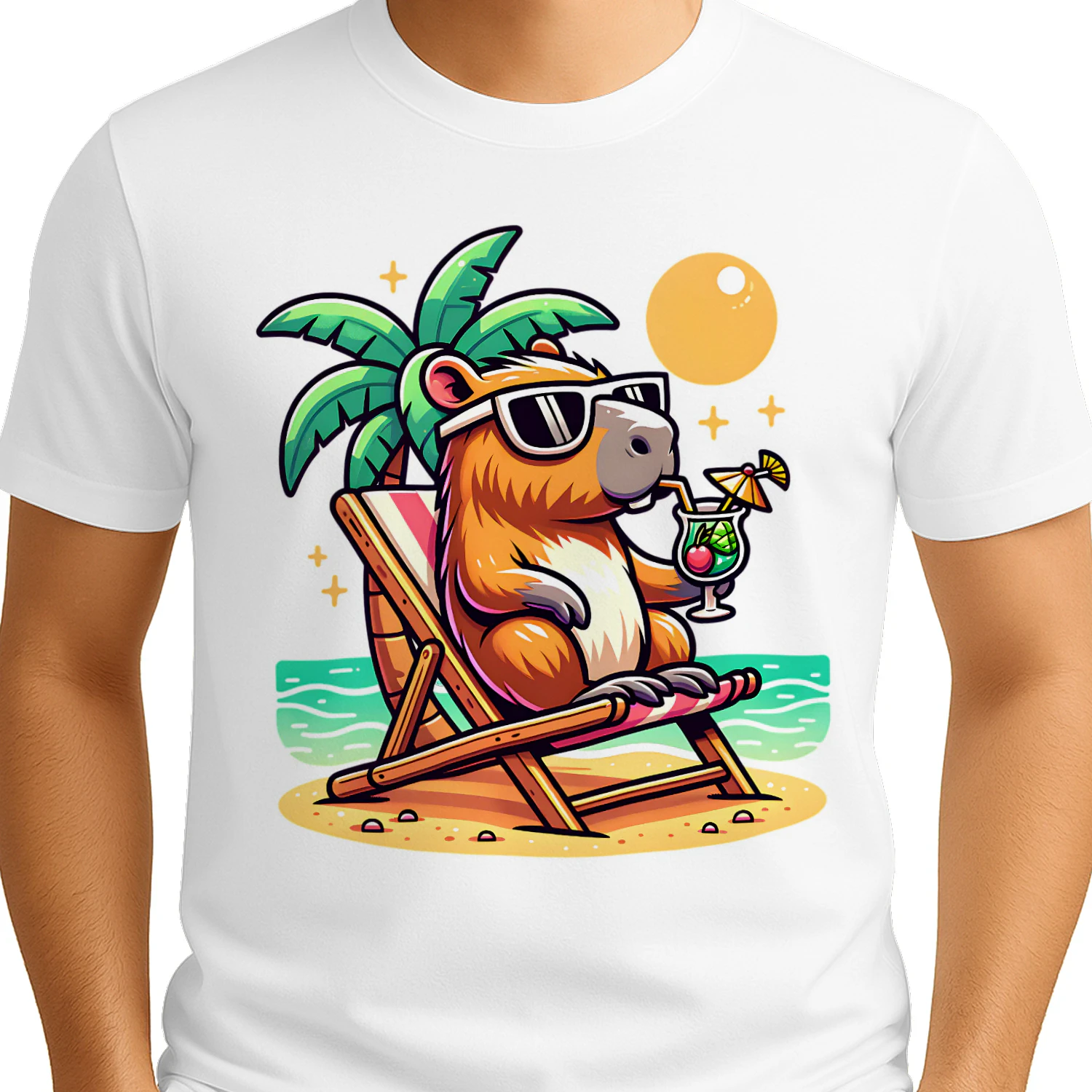Vacation Capybara Cute Beach Summer Cocktail Design