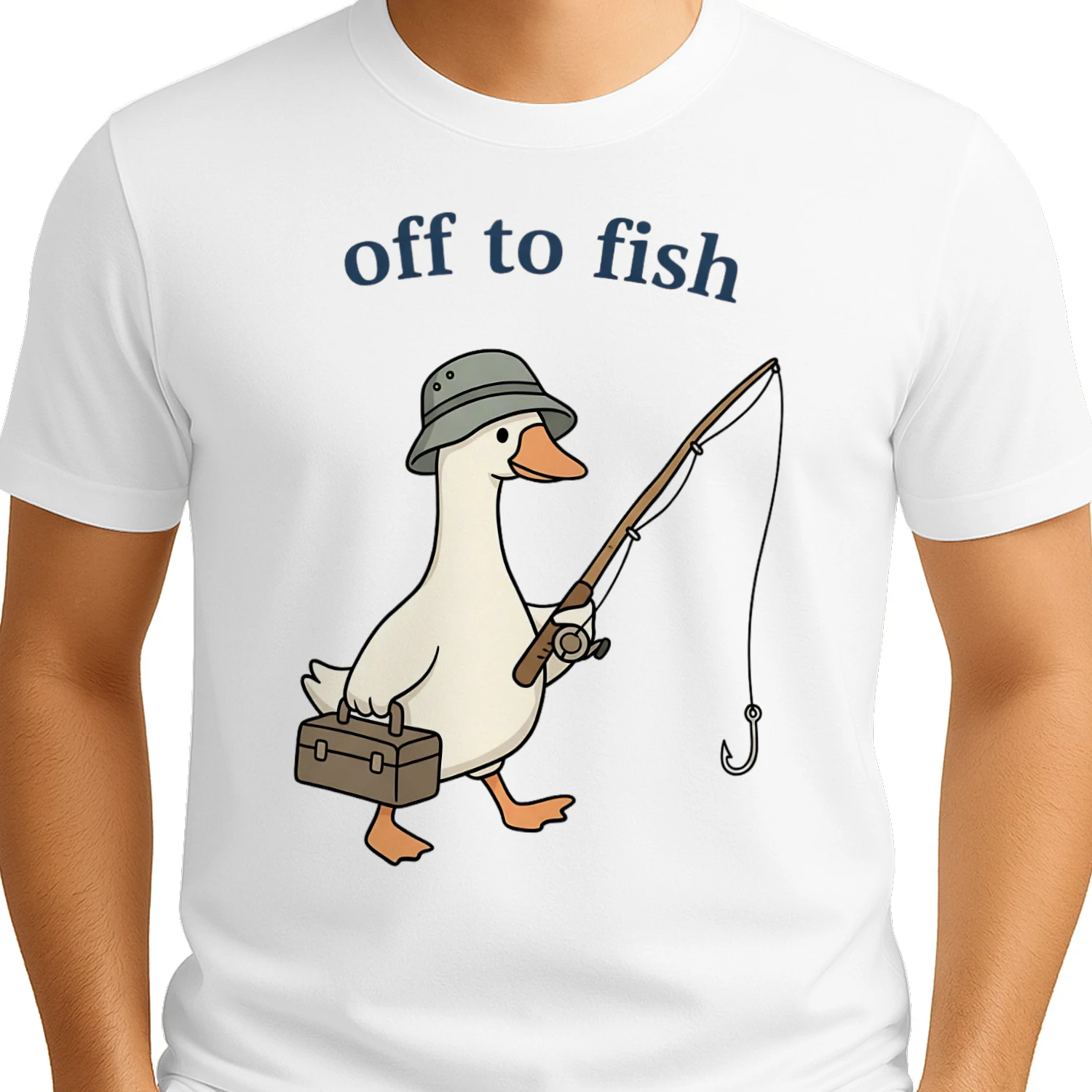 Off to Fish Funny Goose Fishing Design