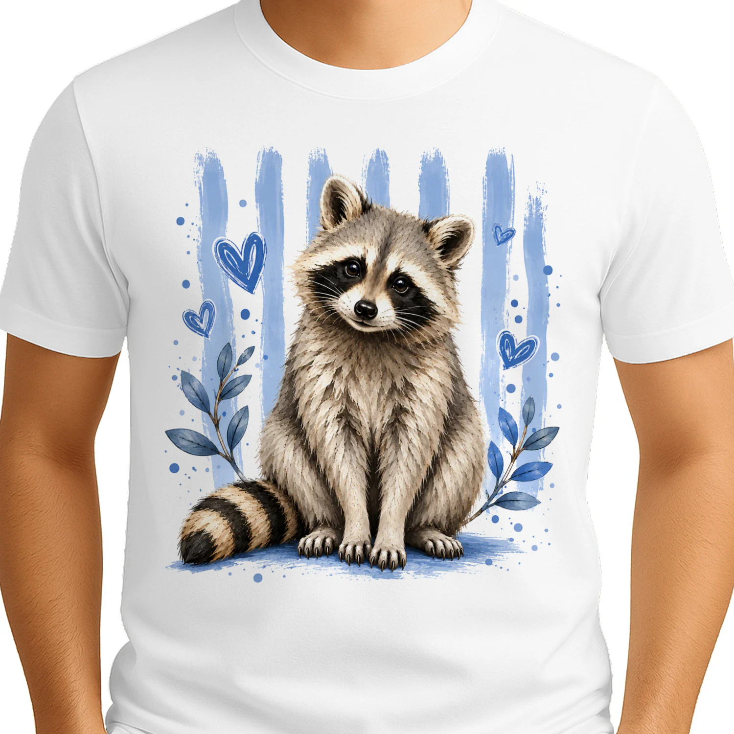 Cute Raccoon Blue Aesthetic Animal Shirt