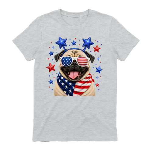 Patriotic Pug Fourth of July