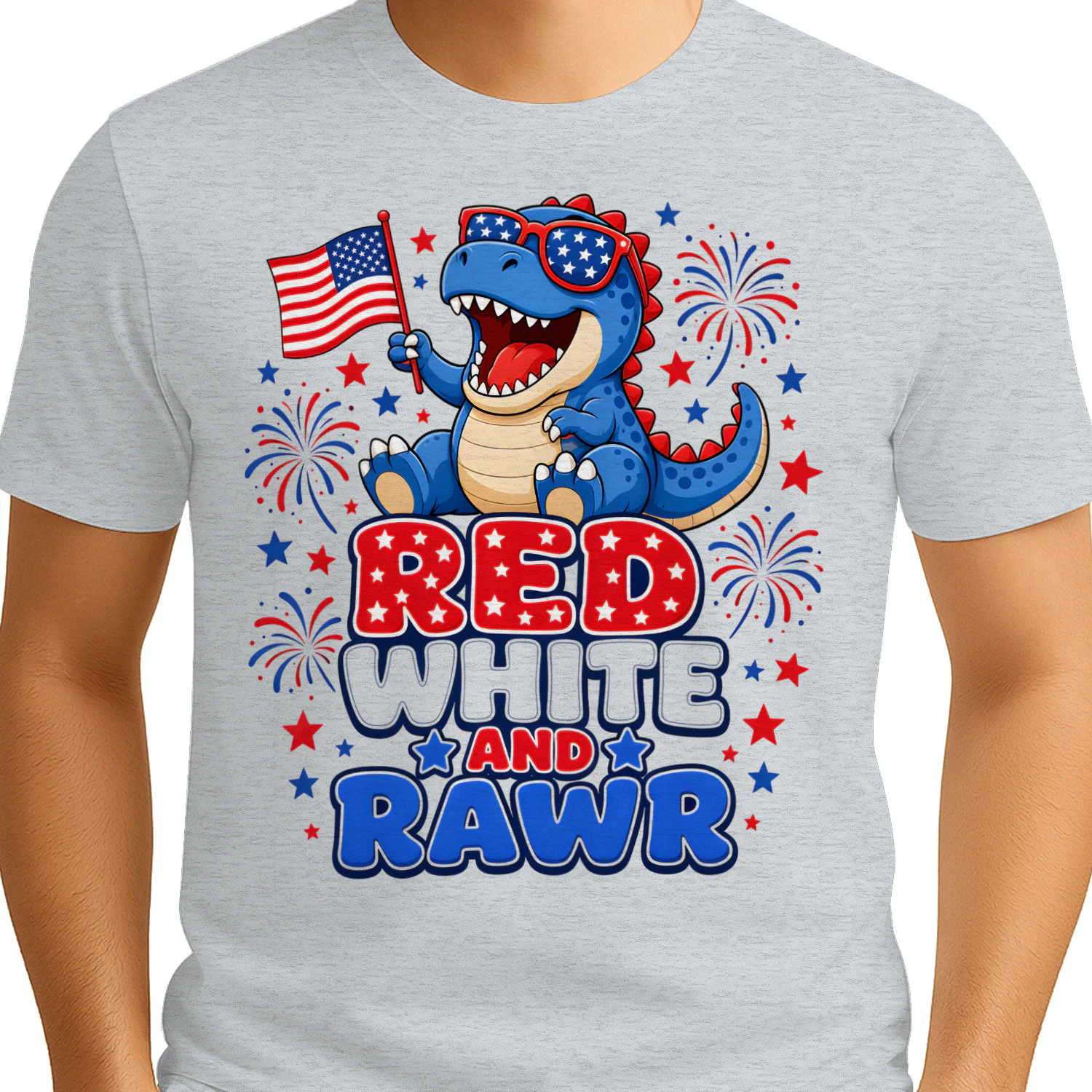 Red White and Rawr Fourth of July Dinosaur