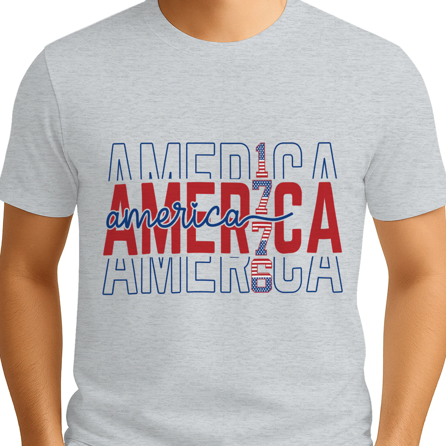 America 1776 Red White and Blue Patriotic Design