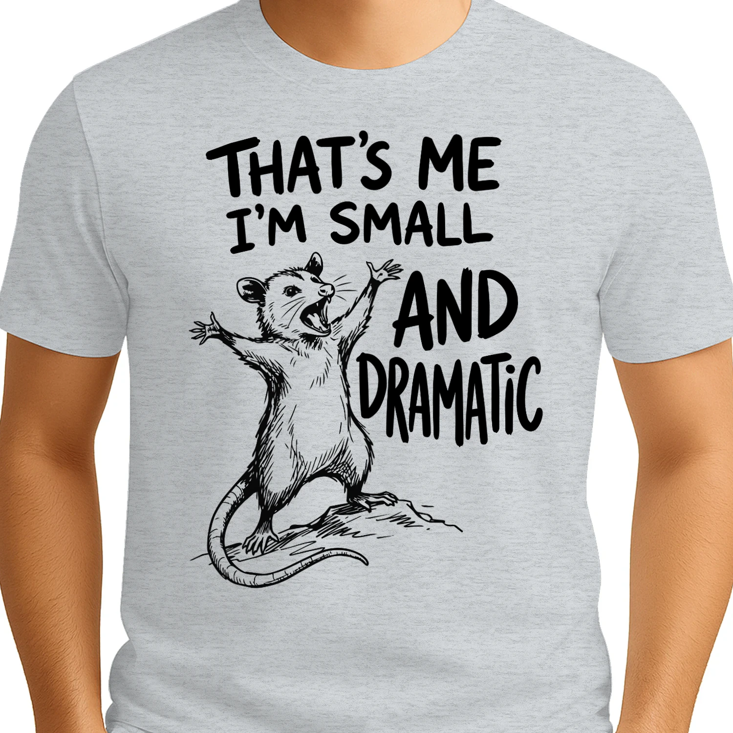 Dramatic Opossum Vintage Funny Animal Illustration